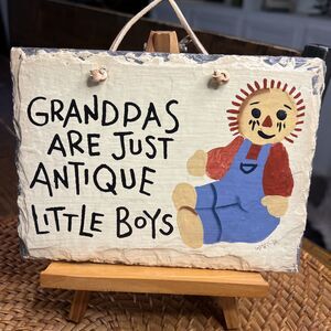 PLANE JANE Hand Painted Slate Wall Decor GRANDPAS Are Just Antique Little BOYS